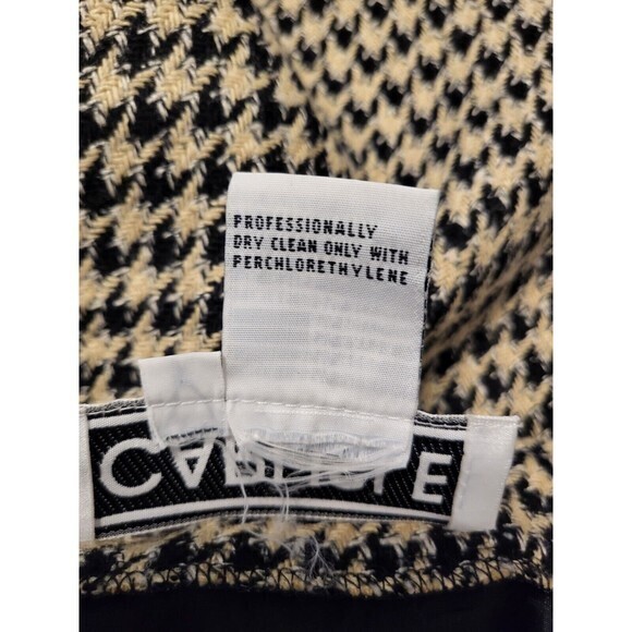Carlisle Houndstooth Mindi Skirt Black White Wool‎ Silk Size 8 With Pockets - Picture 8 of 12